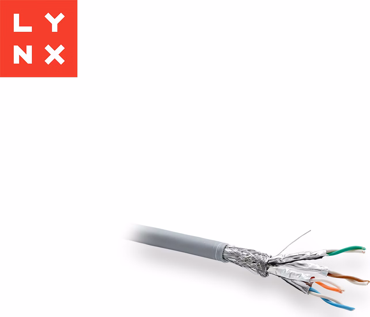 LYNX SFTP kabel, Cat6a, LSZH, celoměděný, vnitřní, šedý, cívka 500m