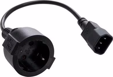 C-TECH Kabel síťový adaptér C14 (M) -> schuko (F), 15 cm