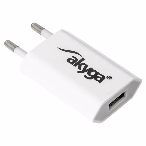 TRX Akyga USB nabíječka 220V/ 5V/ 1A/ bílá