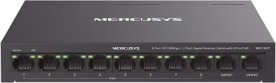 NV Version is suitabe for customers who's voltage input is between 220V-240V,8-Port 10/100Mbps + 2-Port Gigabit Desktop