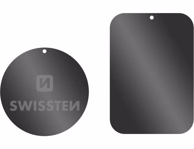 SWISSTEN SET KOVOVÝ LEPÍCÍ ŠTÍTEK A PODLOŽKA K MAGNETICKÝM DRŽÁKŮM DO AUTA (retail pack)