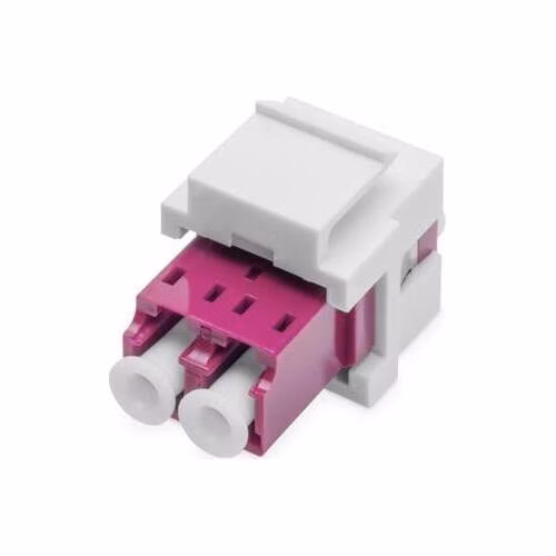 DIGITUS Fiber optic LC/LC duplex coupler, Multimode-OM4, Keystone module