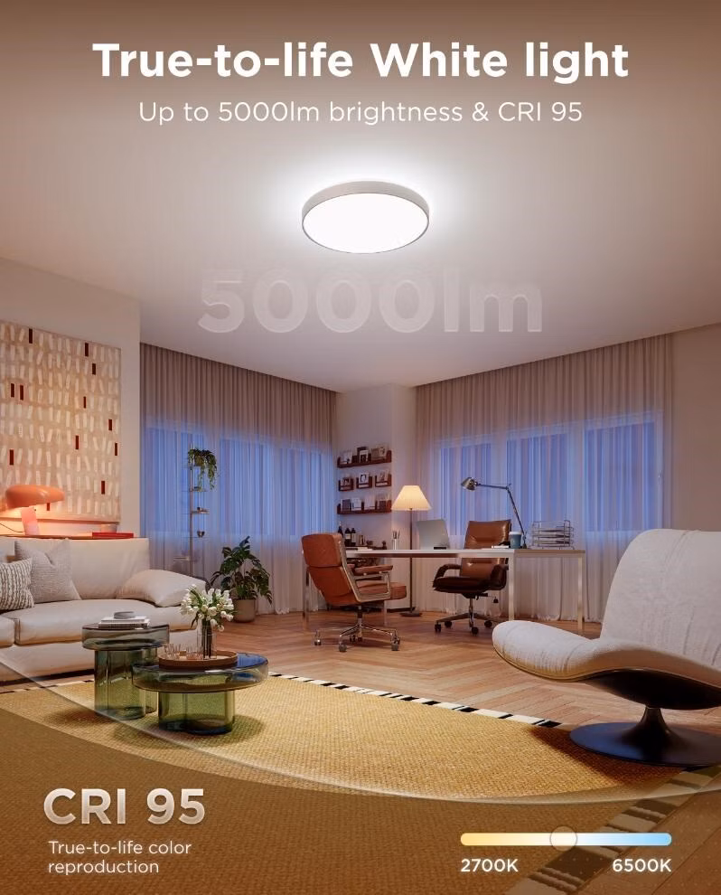 Govee Ultra RGBICWW Smart duální kulaté stropní světlo 5000lm 53cm Matter