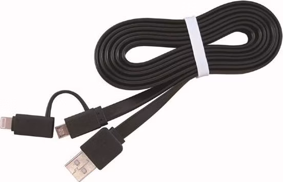 Gembird kábel 2v1 combo, Lightning 8-pin (M) / microUSB na USB 2.0 (M), 1 m, čierny