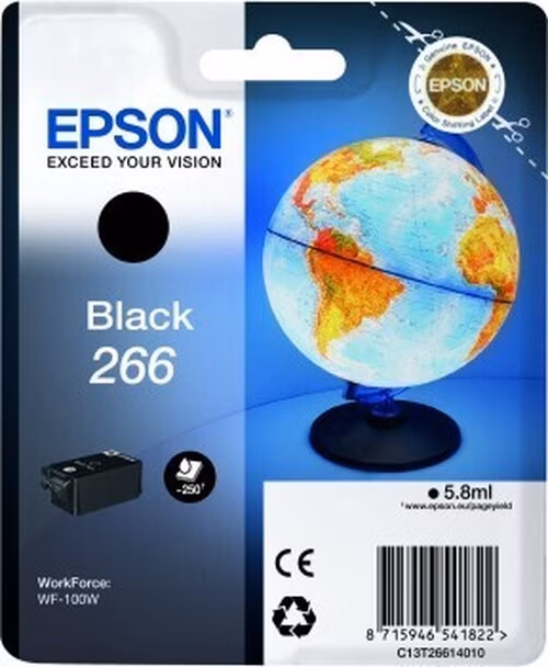 EPSON atrament čierny Singlepack "Globus" Black 266 atramentová kazeta 5,8 ml