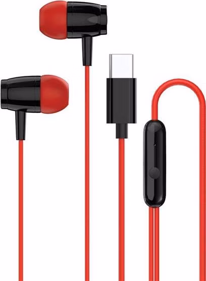 Canyon SEP-5, slúchadlá do uší, integrované ovládanie, hlboké basy, USB-C kábel 1.2m, čierno-červené