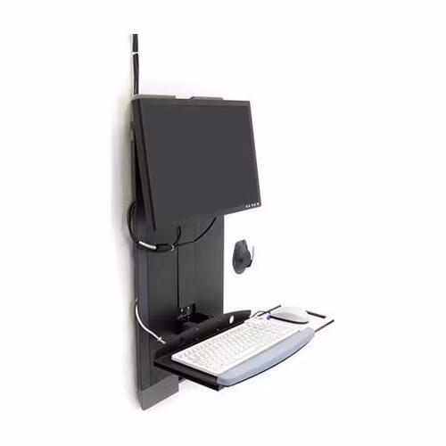 ERGOTRON StyleView® Vertical Lift, High Traffic Area (black), systém držáků na zeď, monitor,klávesnice,myš, low profile