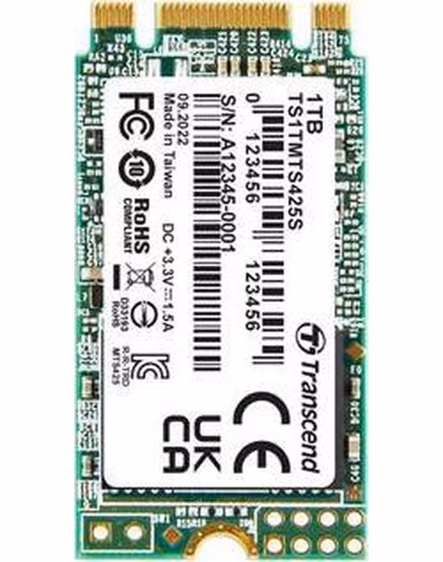 TRANSCEND MTS425S 1TB SSD disk M.2 2242, SATA III 6Gb/s (3D TLC), 550MB/s R, 500MB/s W