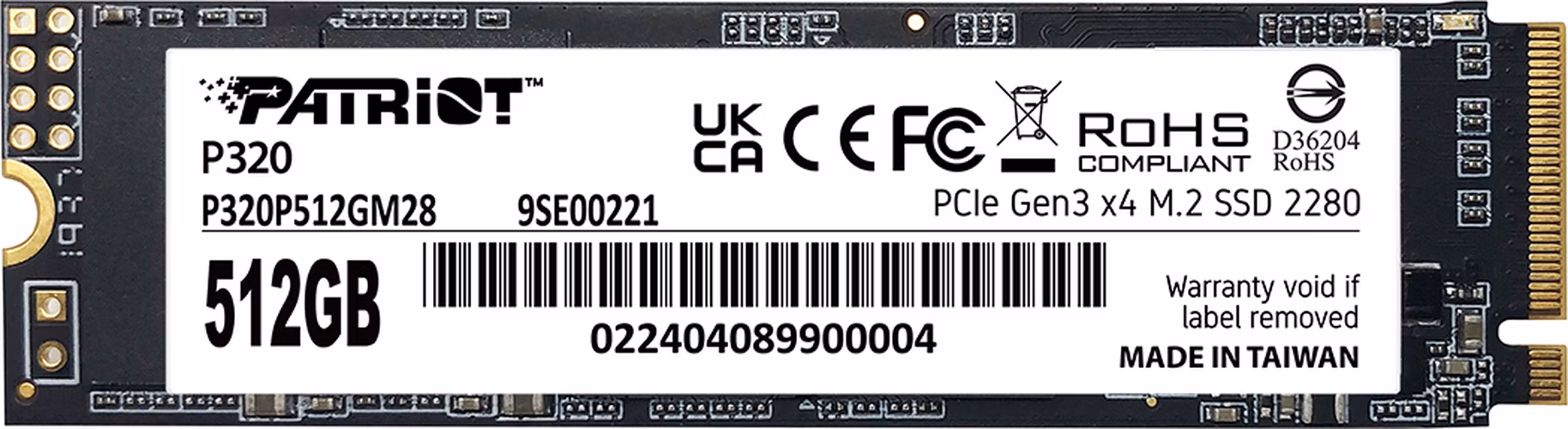 PATRIOT P320 512GB SSD / Interní / M.2 PCIe Gen3 x4 NVMe 1.3 / 2280