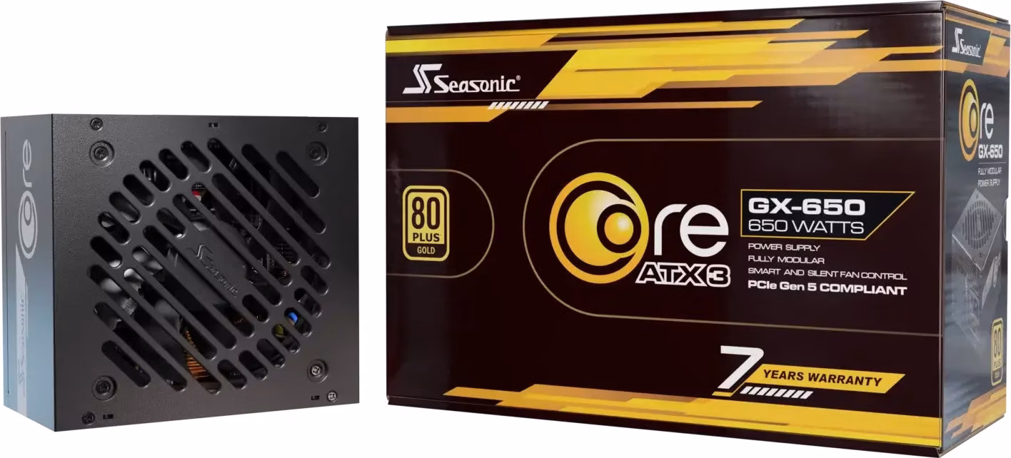 SEASONIC zdroj Core GX-650 ATX 3 / 650W / ATX3.1 / 120mm fan / modulární / 80PLUS Gold
