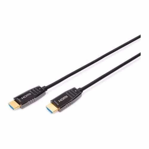 Digitus HDMI 2.1 AOC hybridní optický kabel, Type A M/M, 15m, UHD 8K@60Hz, CE, gold, bl