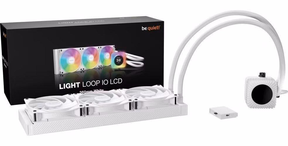 Be quiet! vodní chladič CPU Light Loop IO LCD ARGB 360mm / 3x120mm PWM fan / displej / IO ekosystém /Intel i AMD / bílý