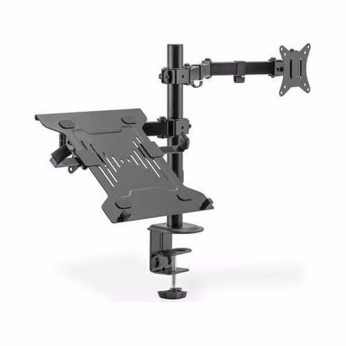 Digitus Rameno Montioru s přihrádkou na notebook 17-32", 9 kg. Max., uchycení na svorku nebo průchodku VESA 75x100