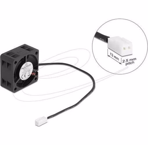 Delock Axiální ventilátor: 5 V DC, 40 x 40 x 20 mm, černý