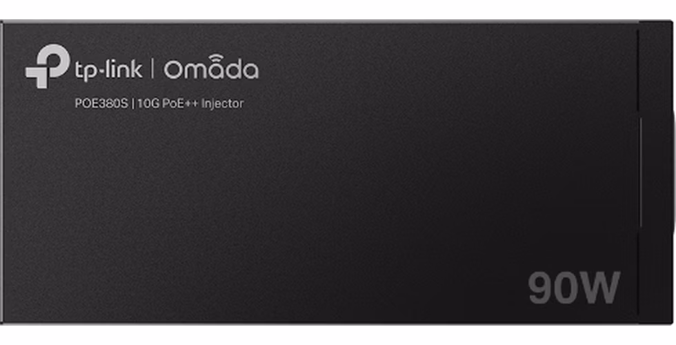 Omada 10G PoE++ Injector Adapter PORT: 1× 10Gbps PoE Port, 1× 10Gbps Non-PoE Port SPEC: 802.3bt/at/af Compliant, 90 W Po
