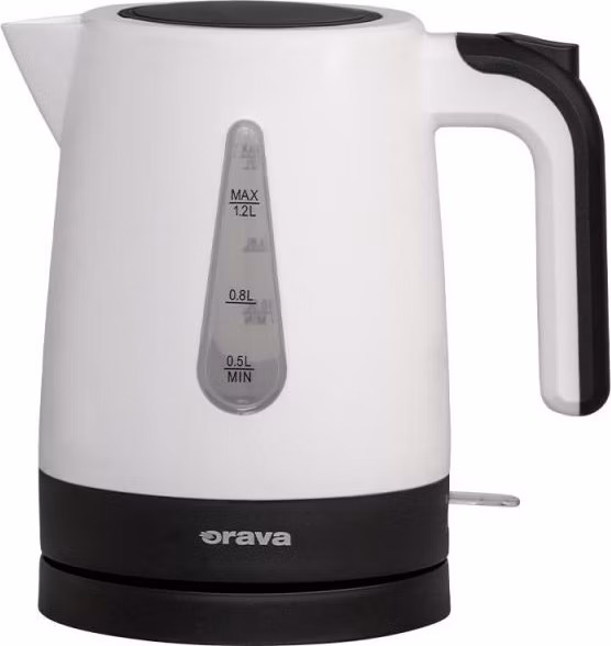 Orava VK-2015 rychlovarná konvice, 1200 W, 1.2 l, automatické vypnutí, bílá / černá