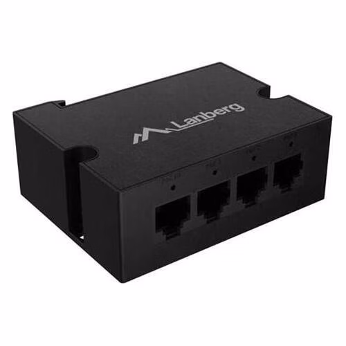 LANBERG SWITCH DIN-FE4-AT-30W 1XIN 3X OUT 100MB POE EXTENDER FAST ETHERNET DIN RAIL AT 30W
