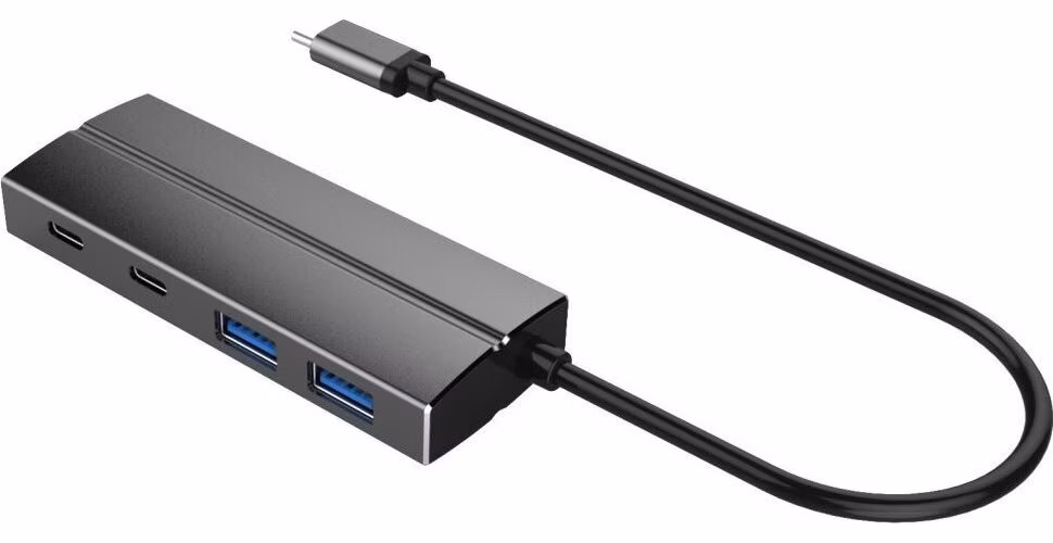 PremiumCord 10G SuperSpeed USB Hub Type C to 2 X USB 3.1 A + 2 X USB 3.1 C Aluminum