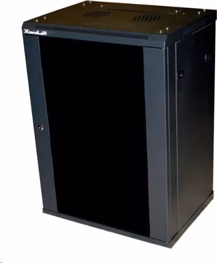 BAZAR - XtendLan 19" nástěnný rozvaděč 12U, šířka 600mm, hloubka 450mm, rozložený, černý - poškozený obal