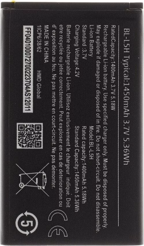 BL-L5H Batéria pre Nokia 1450mAh Li-Ion (OEM)