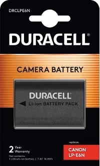 DURACELL Baterie - DRCLPE6N pro Canon LP-E6N černá, 2000 mAh 7.4 V