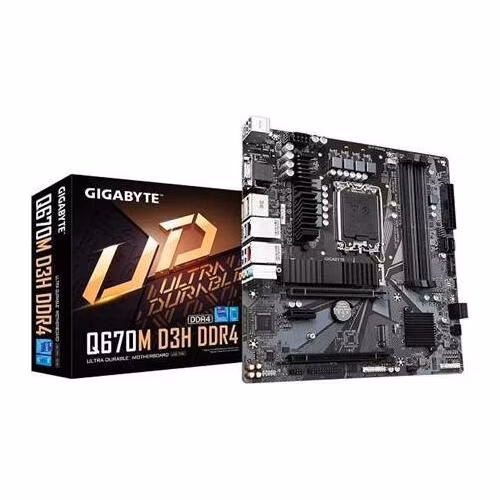 GIGABYTE MB Sc LGA1700 Q670M D3H DDR4, Intel Q670, 4xDDR4, 2xDP, 1xHDMI, 1xD-Sub