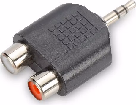 Ednet Audio adaptér, 1x 3,5 mm samec - 2X RCA samice, černý