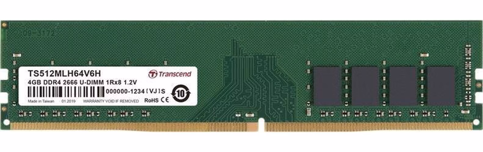 Transcend paměť 4GB DDR4 2666 U-DIMM 1Rx8 CL19
