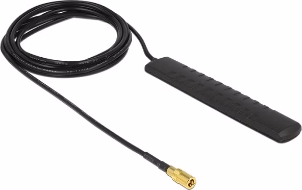 Delock DAB+ DVB-T2 Antenna SMB Plug 20 dBi active omnidirectional black adhesive mounting