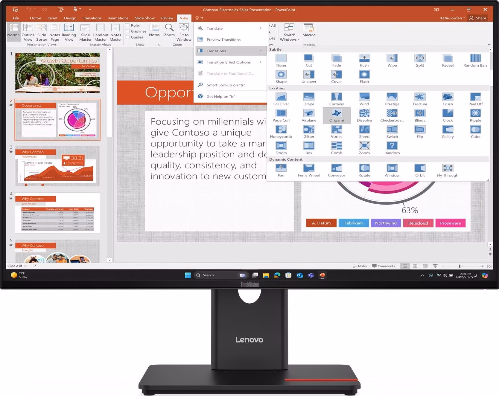 Lenovo ThinkVision T27-40 27"FHD IPS 16:9 1500:1 300cd 4ms VGA+HDMI+DP+USB-A/C Pivot