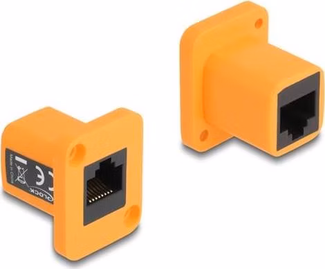 Delock Modul Typu D, ze zásuvky RJ45 na zásuvku, oranžový