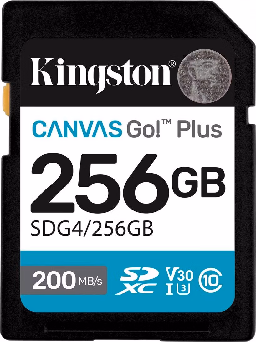 Kingston SDXC karta 256GB Canvas Go! Plus, R:200/W:160MB/s, Class 10, UHS-I, U3, V30