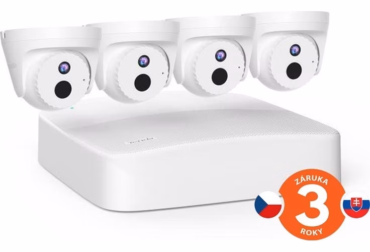 Tenda K4P-4CR - PoE kamerový set 4MPx, 4CH NVR + 4x IP kamera 4MPx, IP67, zvuk, web. rozhranie,SK app