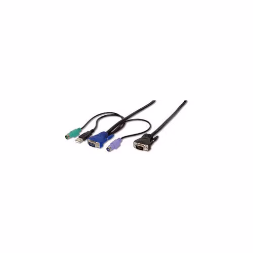Digitus Kabel KVM chobotnice, VGA, 2xPS / 2, 1xUSB 1,8 m, černý