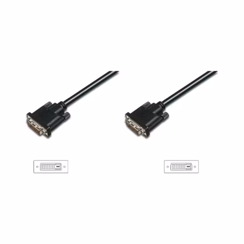 Digitus připojovací kabel DVI-D(18+1), Stíněný, SingleLink, Černý, 2m