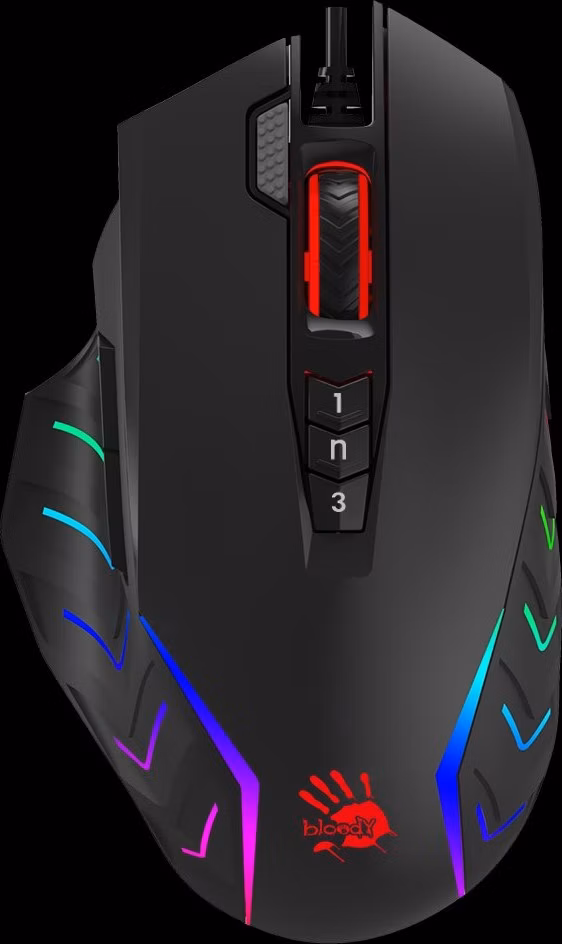 A4tech Bloody Myš J95S Activated, podsvícená herní myš, 8000 DPI, USB, Černá