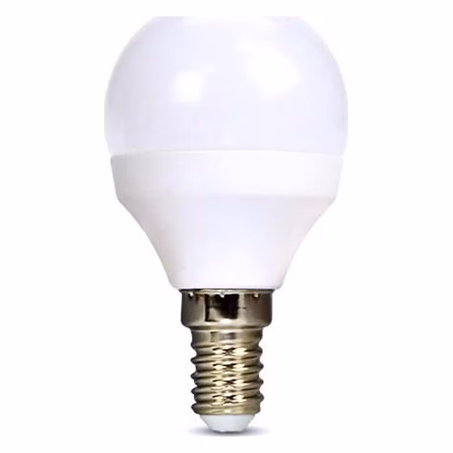 Solight LED žárovka, miniglobe, 6W, E14, 3000K, 510lm, bílé provedení