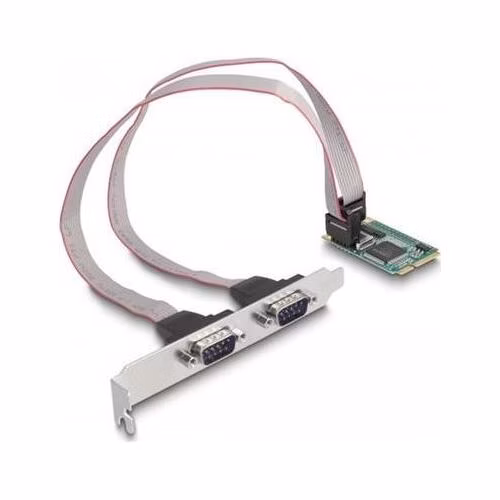 Delock Karta Mini PCIe full size, 2 x sériové RS-232 D-Sub, devítipinové