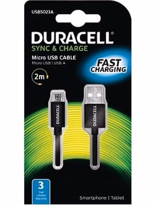 Duracell - napájecí a synchronizační kabel pro Micro USB zařízení 2m