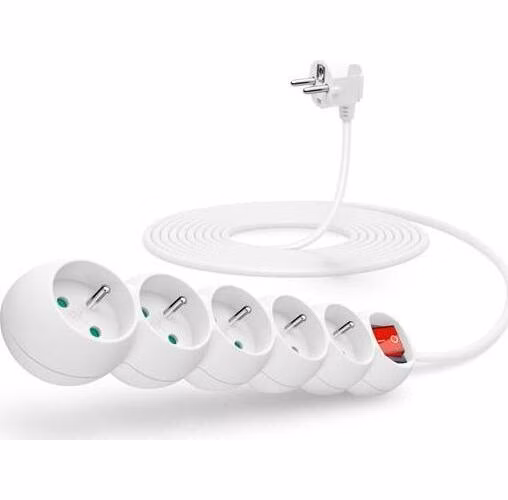 CONNECT IT prodlužovací kabel 230 V, 5 zásuvek, 5 m, s vypínačem (bílý)
