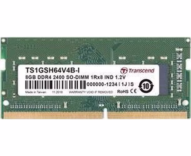 Transcend paměť 8GB Industrial SODIMM DDR4 2400 1Rx8 CL17
