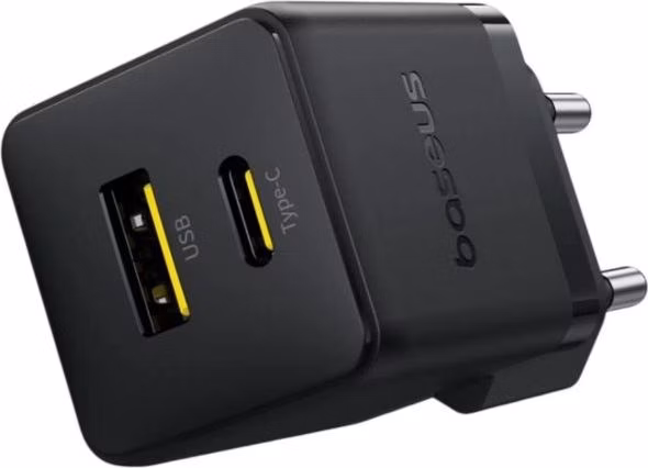 Baseus Rýchlonabíjačka do siete Palm 30W 1xUSB-A 1xUSB-C PD QC 3.0 čierna