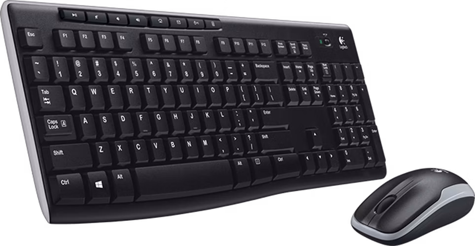 Logitech set MK270/ Bezdrátová klávesnice + myš/ 2.4GHz/ USB přijímač/ CZ/ černý