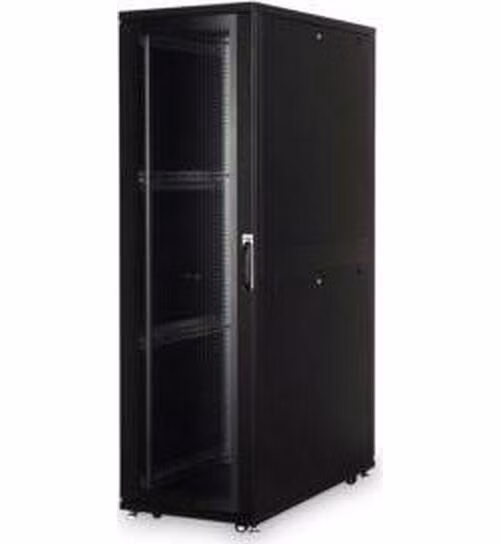 DIGITUS Serverový stojan 42U, Unique Series, dveře z perforované oceli 2050x800x1200 mm, barva černá (RAL 9005)