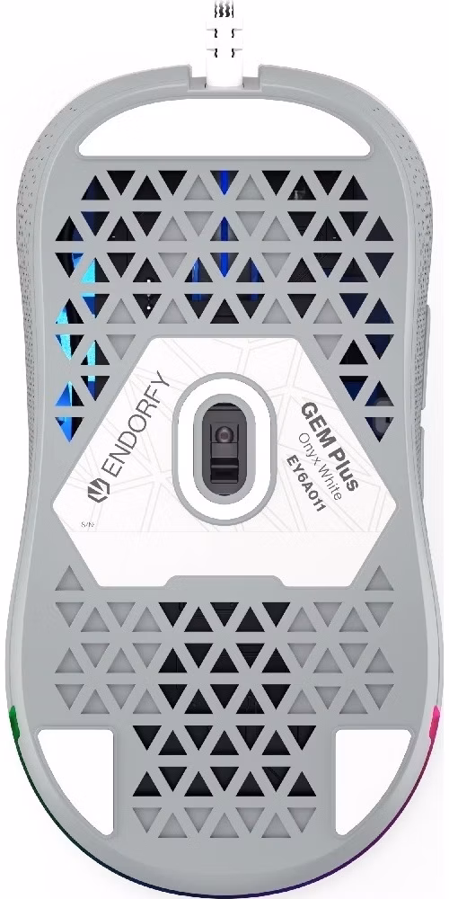 Endorfy GEM Plus/Herní/Optická/Pro praváky/19 000 DPI/Drátové USB-A/Bílá