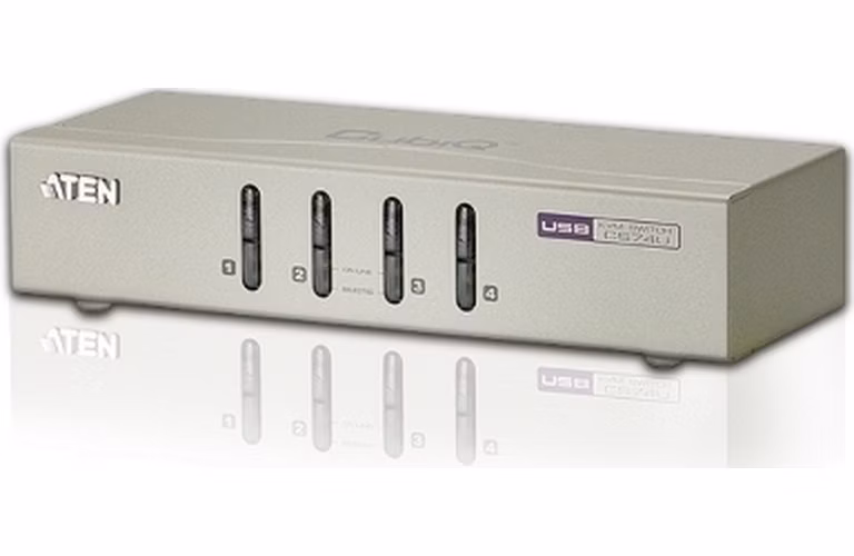 ATEN KVM switch CS-74U USB 4PC audio , včetně kabelů 1.2m