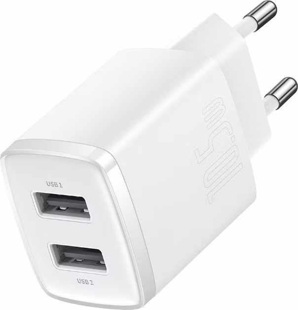 Baseus nabíjačka do siete Compact 2xUSB 10,5W biela