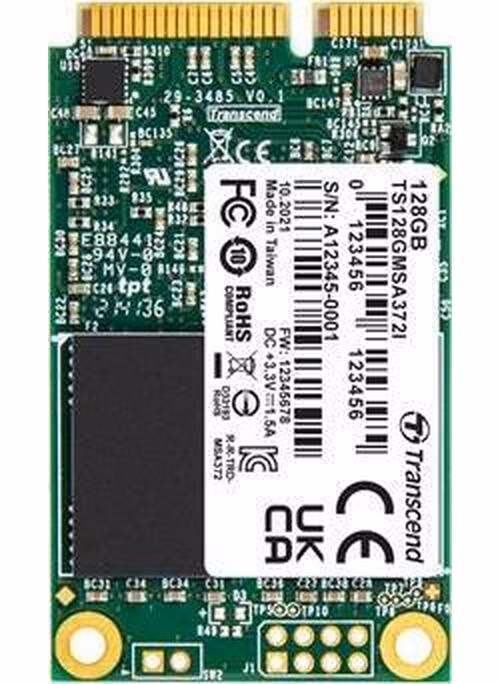 TRANSCEND MSA372I 128GB Industrial SSD disk mSATA, SATA III (MLC), 550MB/s R, 450MB/s W