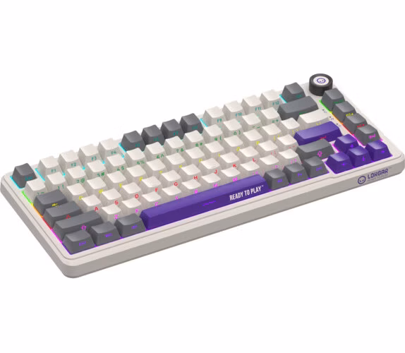Lorgar KBA4175RT, mechanická herná klávesnica, 82 klávesov, Toxic Purple Switch, Hot-Swap, RGB, USB-C