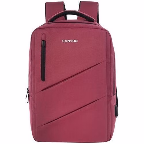 Canyon BPE-5, batoh pre 15,6´´ notebook, 22l, vodeodolný, 7 vreciek, USB-A nabíjací port, červená